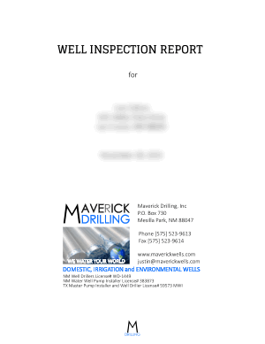 Well Inspection Report Cover
